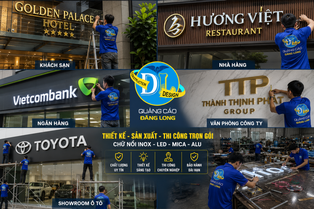 THI CÔNG BIỂN HIỆU INOX