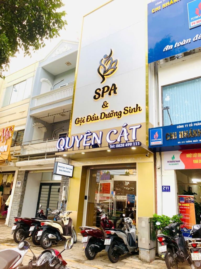 Biển hiệu Alu chữ nổi Vũng Tàu cho Spa và gội đầu dưỡng sinh